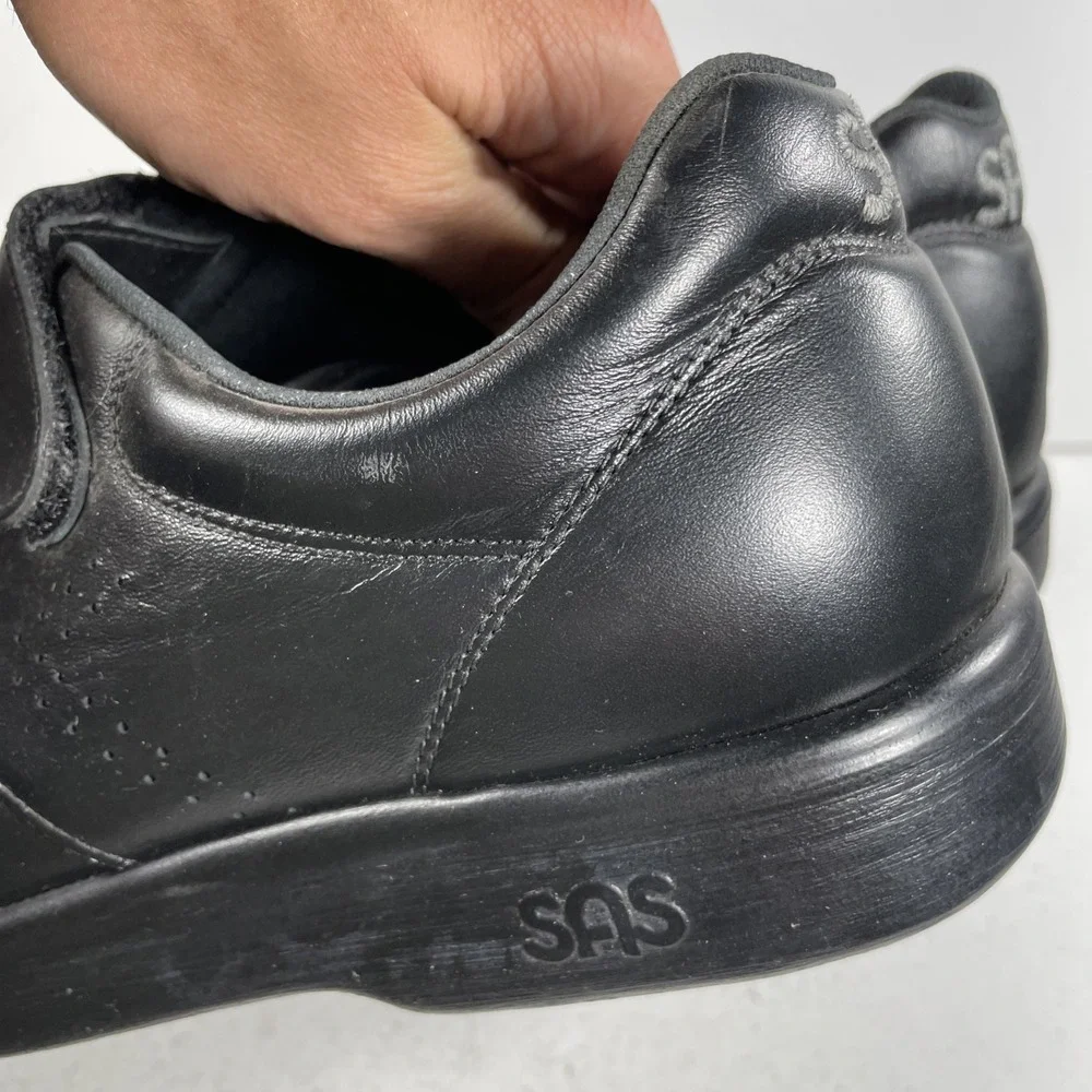 SAS VTO Leather Tripad Comfort Walking Shoe Black Leather Men 9.5 WWW Extra Wide